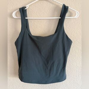 M Athleta Dark lake blue grey Teal active Tank Top